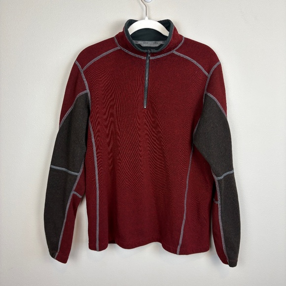 Kuhl Mens Revel 1/4 Zip Fleece Pullover in Mole/Charcoal - Size Medium - Picture 1 of 5